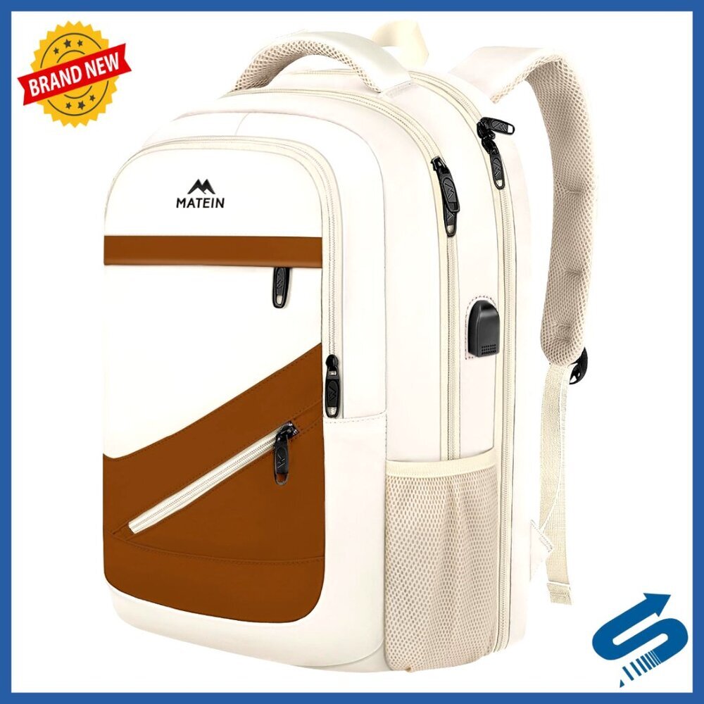 Water Resistant Laptop Backpack TSA Approved Business Travel Commute Bag